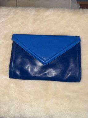 Express Two-Tone Blue Envelope Clutch
